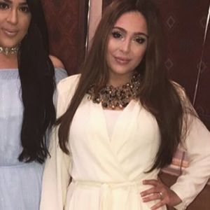 White chiffon belted dress